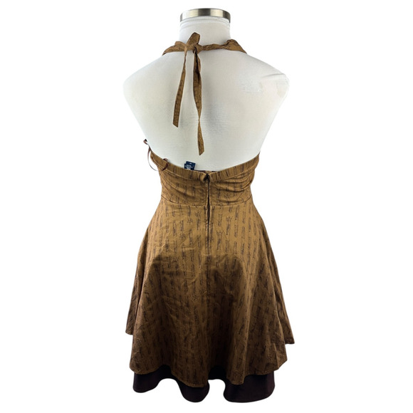 Doctor Who x Hot Topic Regeneration Dress Halter Pockets Brown BBC Women's Large - Picture 8 of 16